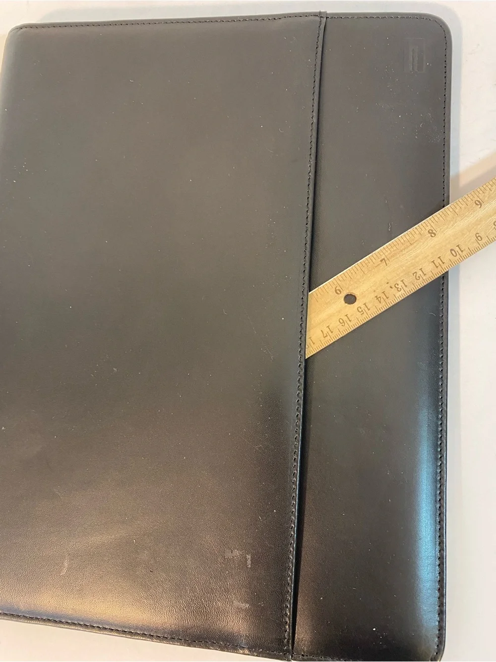 HARTMANN Black Leather Padfolio Tablet Pad Holder